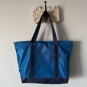 90s L.L.Bean Everyday Boat Tote Large Nylon Nautical blue #283728